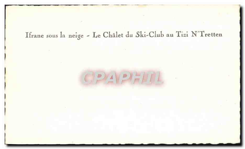 Ifrane sous la neige — Le Chalet du Ski-Club au Tizi N'Tretten — Reverso
