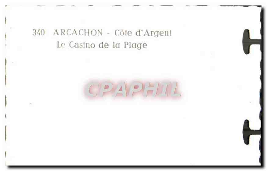 Arcachon - Côte d'Argent - Le Casino de la Plage — série 340 — Verso