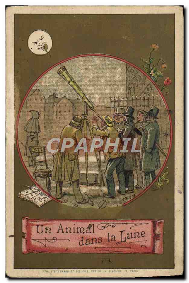 Un Animal dans la Lune — poème satirique — Lith. Fisillemard et ses Pils, rue de la Glacière, Paris