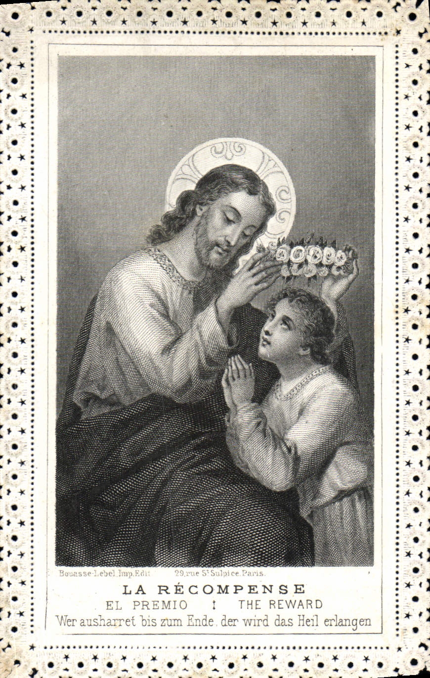 CPA Fantaisie Brodee La recompense Christ 
