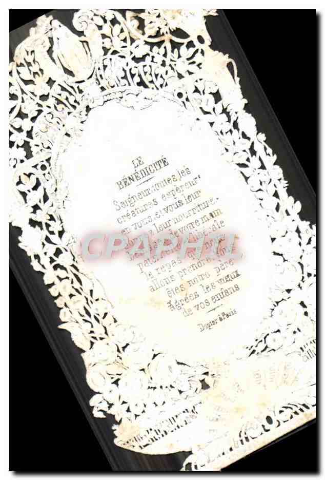 CPA Fantaisie Brodee Le benedicite — Rückseite