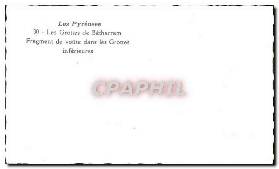 CPM Les Grottes De Betharram Fragment de Voute dans les Grottes inferieures — Back