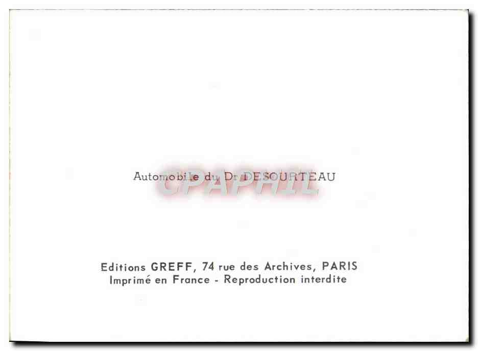 Ruines d'un village après guerre — voiture détruite au premier plan — Éditions GREFF, Paris — Verso