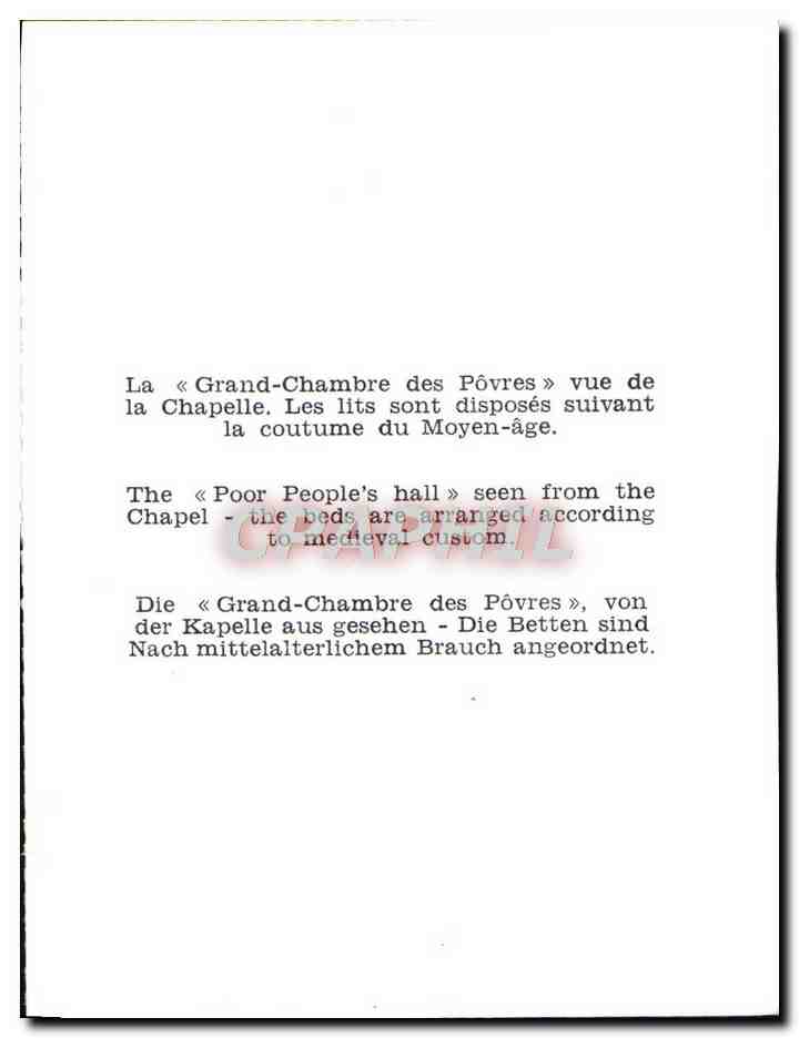 Grand-Chambre des Povres — vue de la chapelle — éditeur CPAPHIL, n° de série non lisible — Reverso