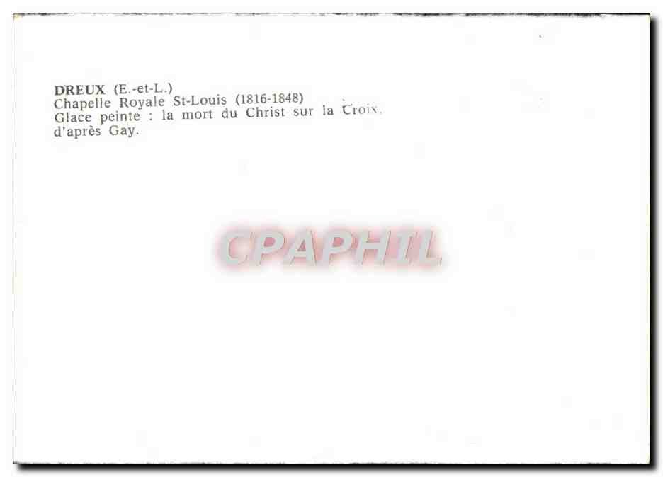 La mort du Christ sur la Croix — reproduction d'une peinture de Dreux (E.-et-L.) — d'après Gay — Verso