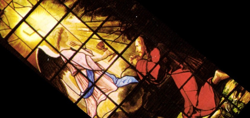 Dreux (E-et-L.) — Chapelle Royale Saint-Louis (1816-1848) — Vitrail : Jésus au jardin des Oliviers, d'après Larivière