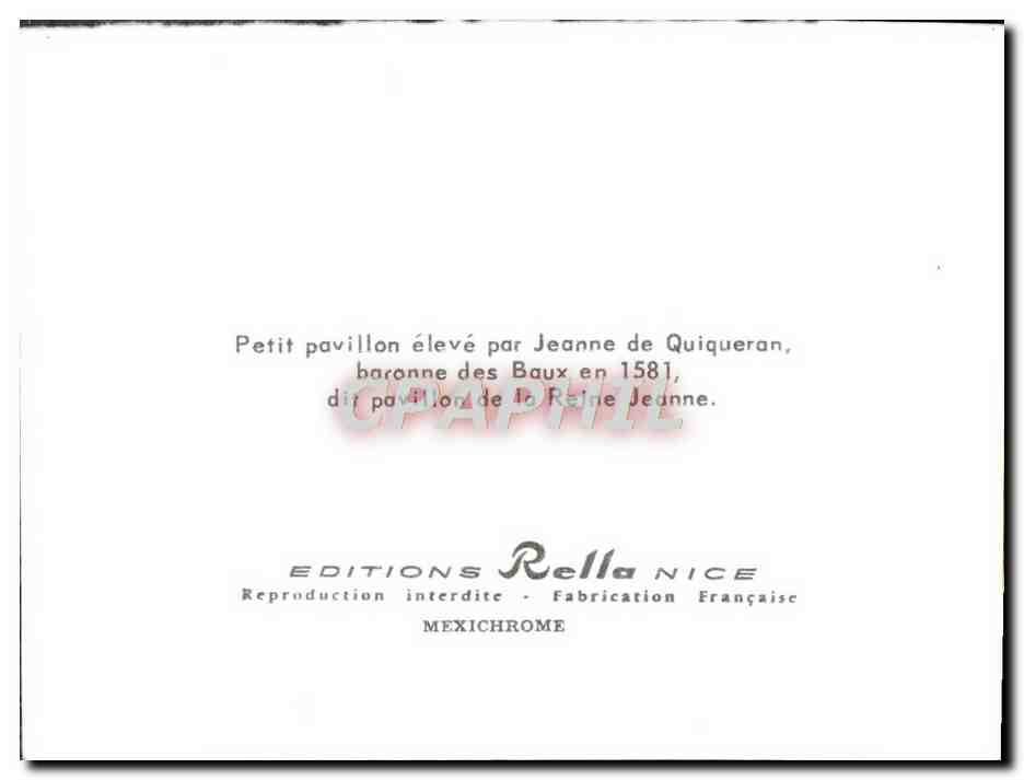 Petit pavillon à dôme — édité par Editions Rella Nice — n° de série non visible — Reverso