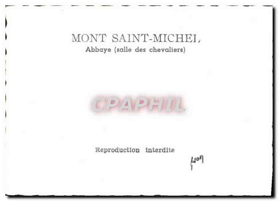 CPM Mont Saint Michel Abbaye — Verso