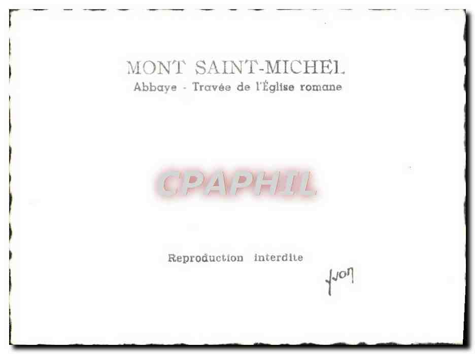 CPM Mont Saint Michel Abbaye Travee De l'Eglise Romane — Verso