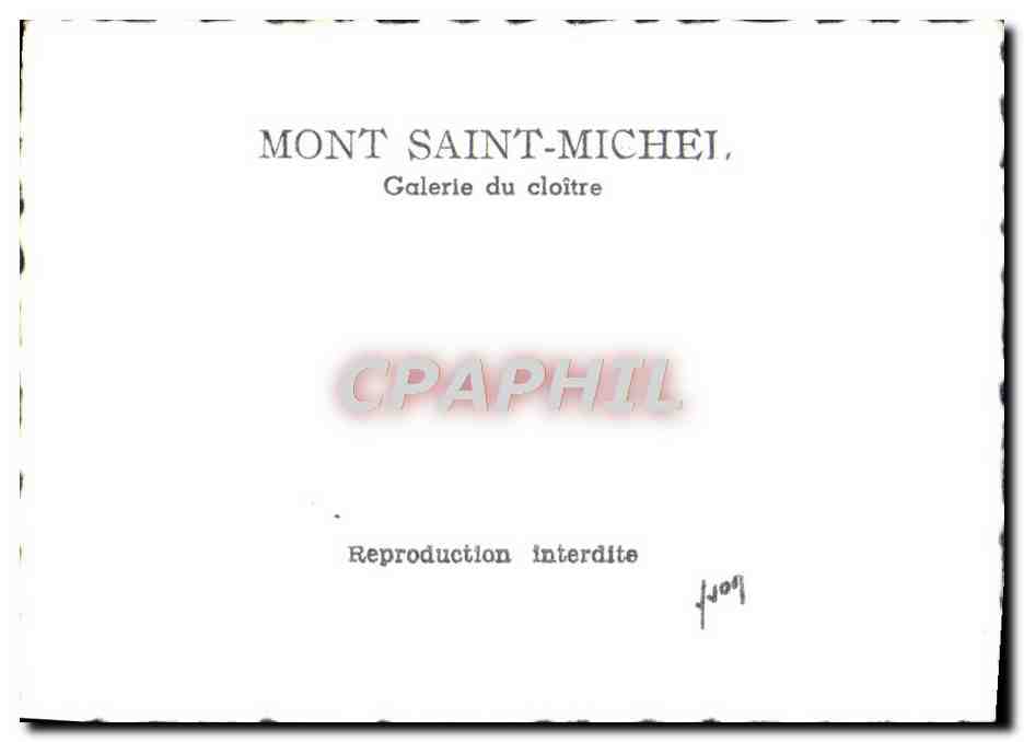 Mont Saint-Michel — Galerie du cloître — CPAPHIL — Verso