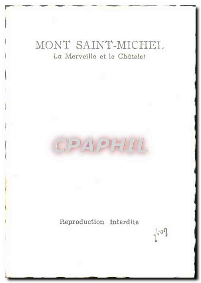 CPM Mont Saint Michel La Merveille Et Le Chatelet — Verso