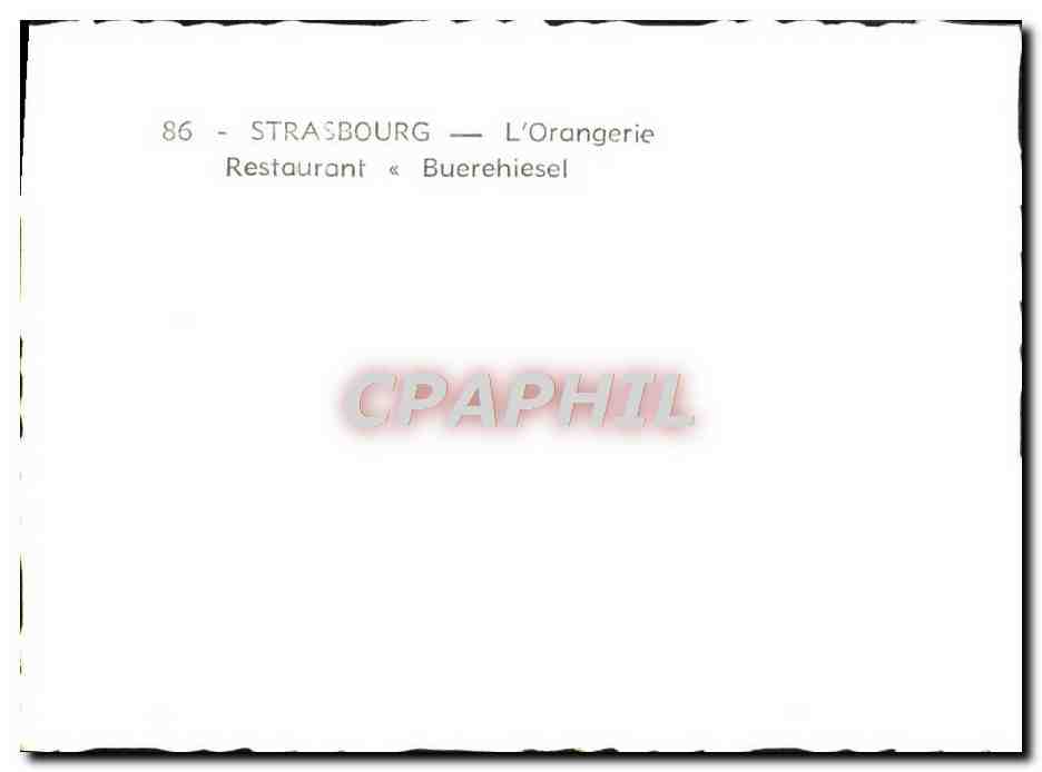 CPM Strasbourg L'Orangerie Restaurant — Verso
