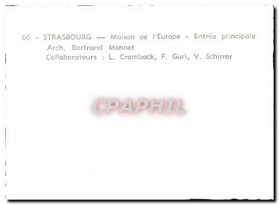 CPM Strasbourg Maison De l'Europe Entree Principale — Rückseite