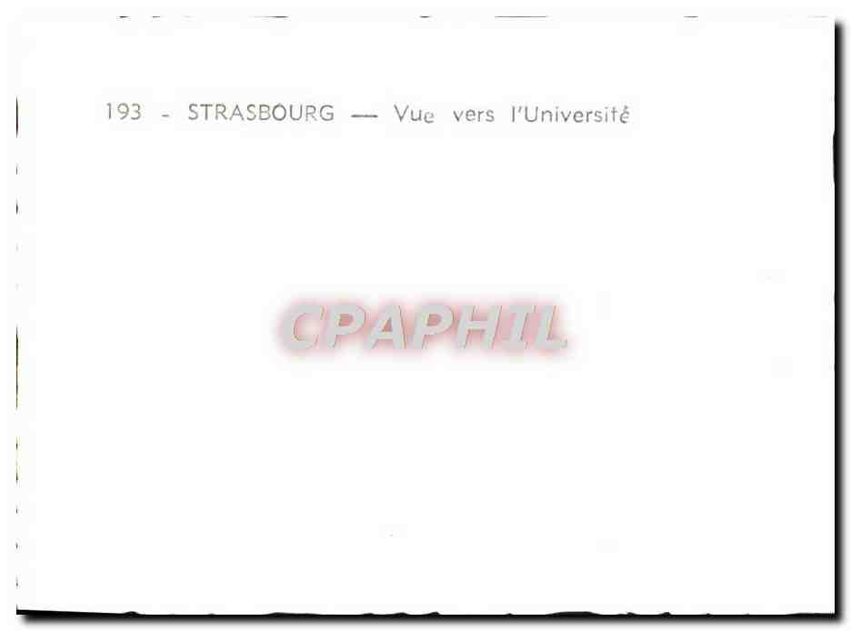 CPM Strasbourg Vue Vers l'Universite — Rückseite