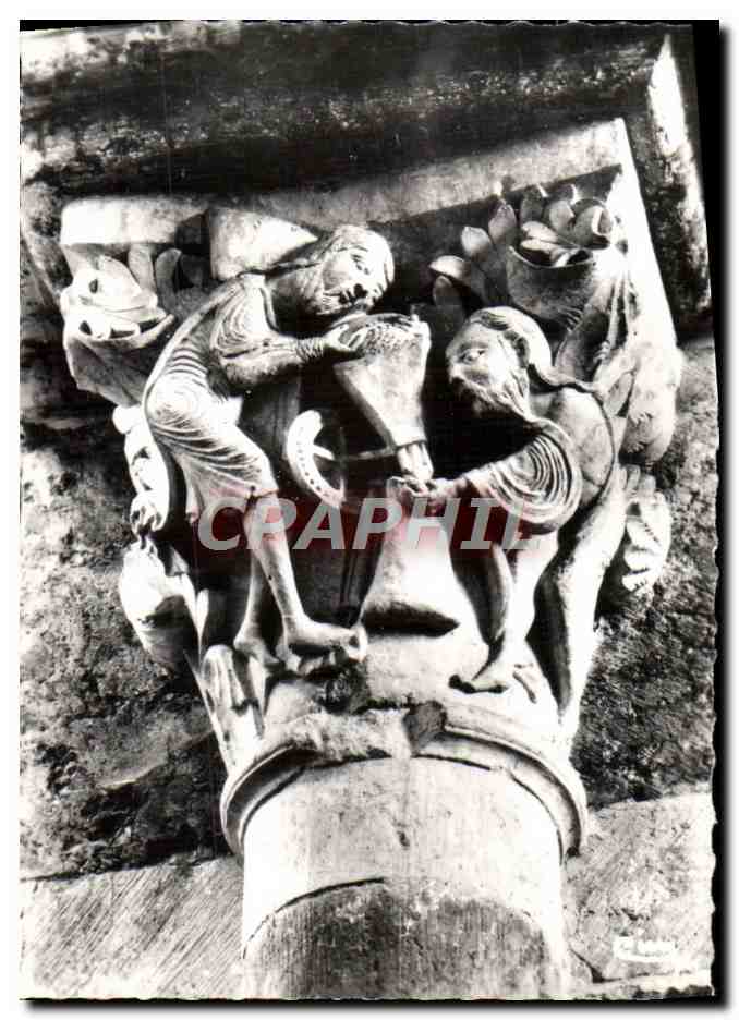 CPM Vezelay Eglise Abbatiale De La Madeleine Chapiteau Le moulin mystique