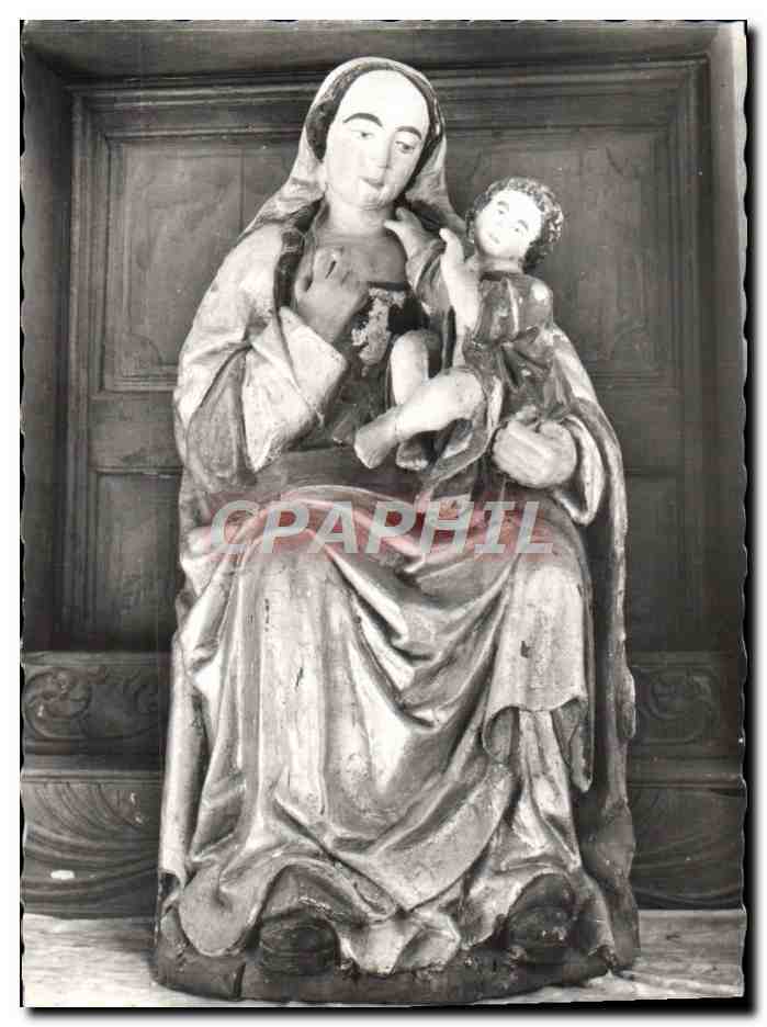 PLOUHA (C.-du-N.) - Chapelle de Kermaria - Vierge allaitante (statue en bois doré)