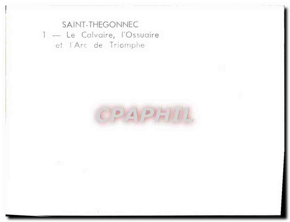 CPM Saint Thegonnec Le Calvaire L'Ossuaire Et l'Arc De Triomphe — Rückseite