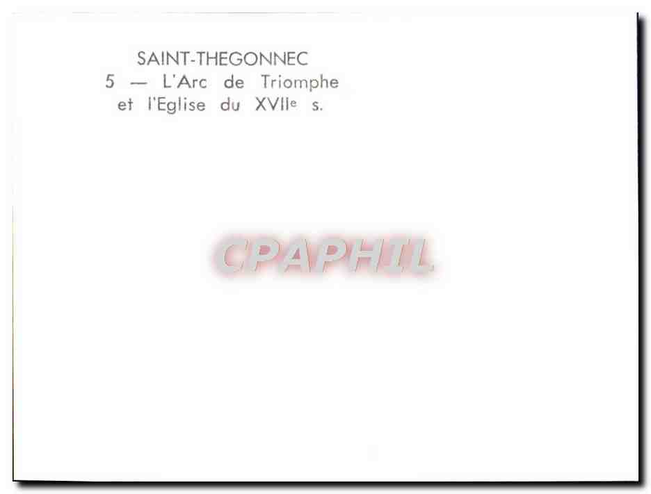 CPM Saint Thegonnec L'Arc De Triomphe Et l'Eglise Du 17eme — Rückseite