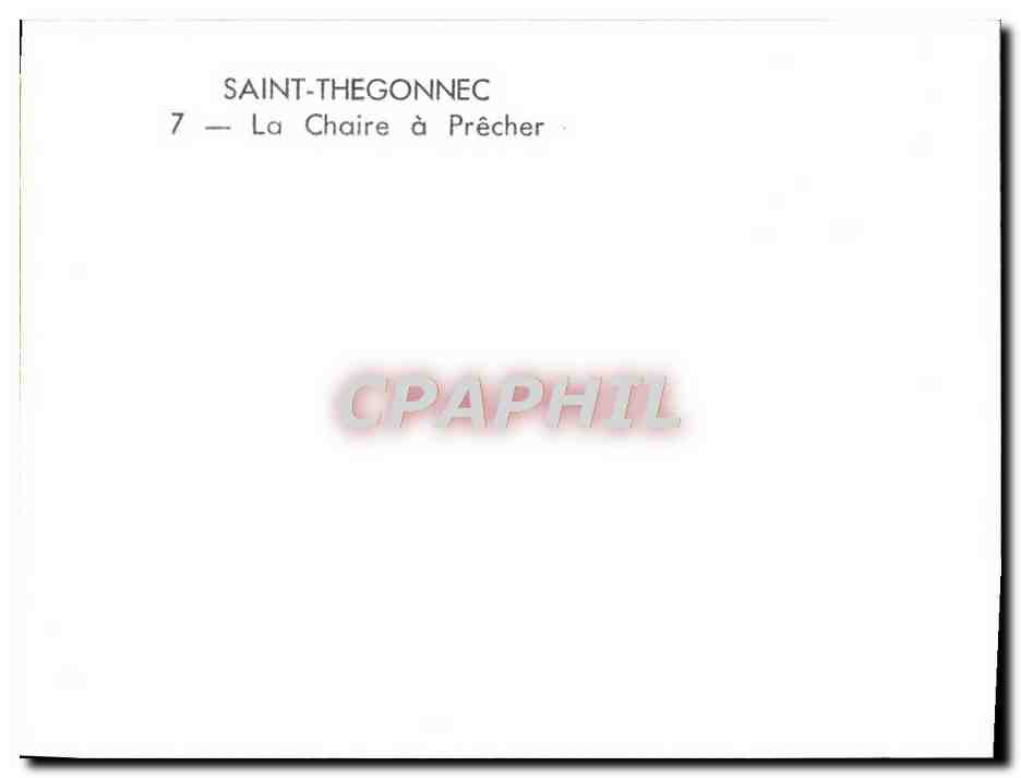 CPM Saint Thegonnec La Chaire A Precher — Rückseite