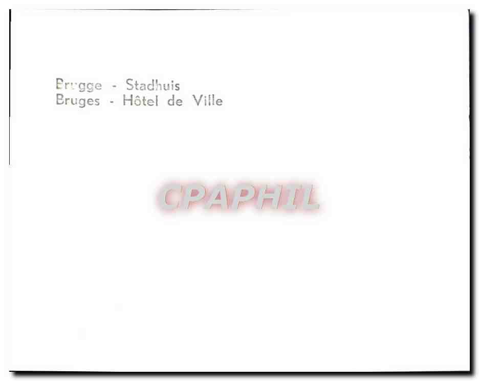 CPM Brugge Stadhuis Bruges Hotel De Ville — Back