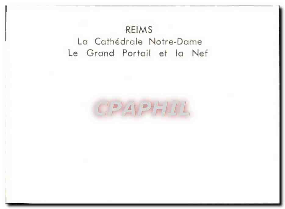 CPM Reims La Cathedrale Notre Dame Le Grand Portail Et La Nef — Back