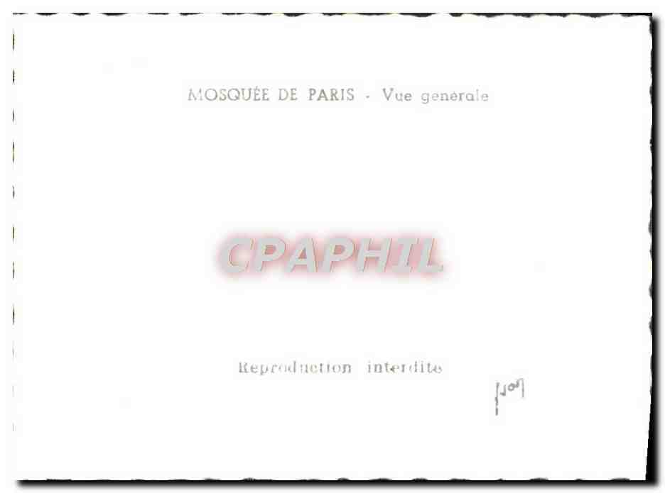 CPM Mosquee De Paris Vue Generale — Rückseite