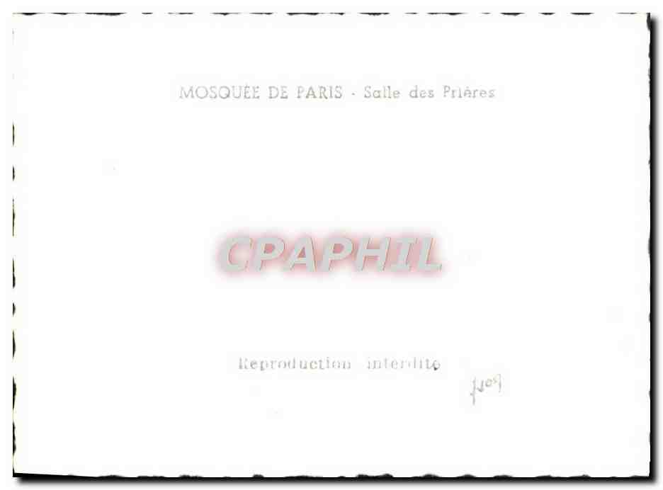 CPM Mosquee De Paris Salle Des Prieres — Rückseite