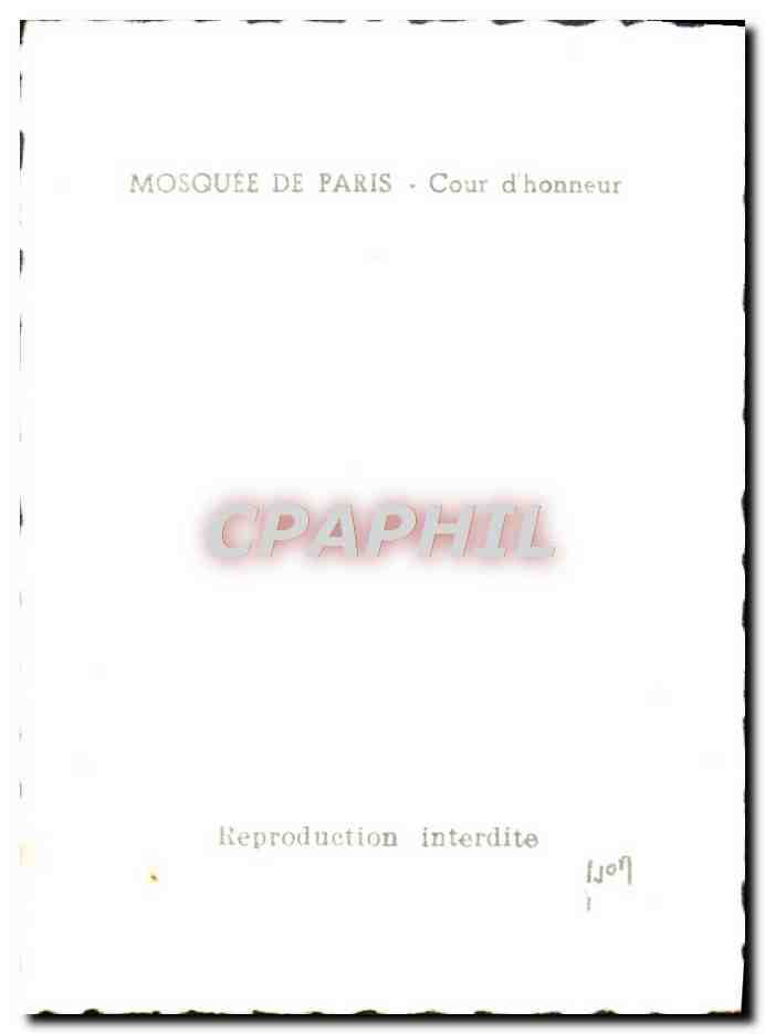 CPM Mosquee De Paris Cour d'Honneur — Rückseite