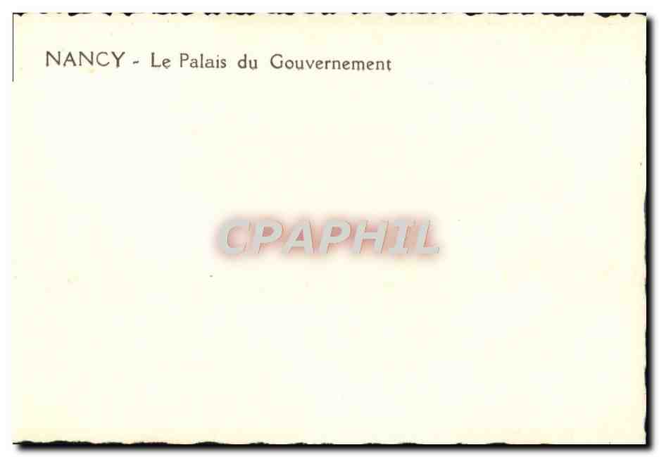 CPM Nancy Le Palais Du Gouvernement — Verso