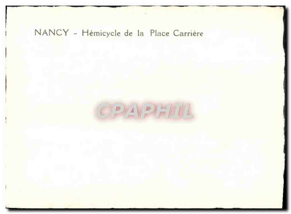 CPM Nancy Hemicycle De La Place Carriere — Verso
