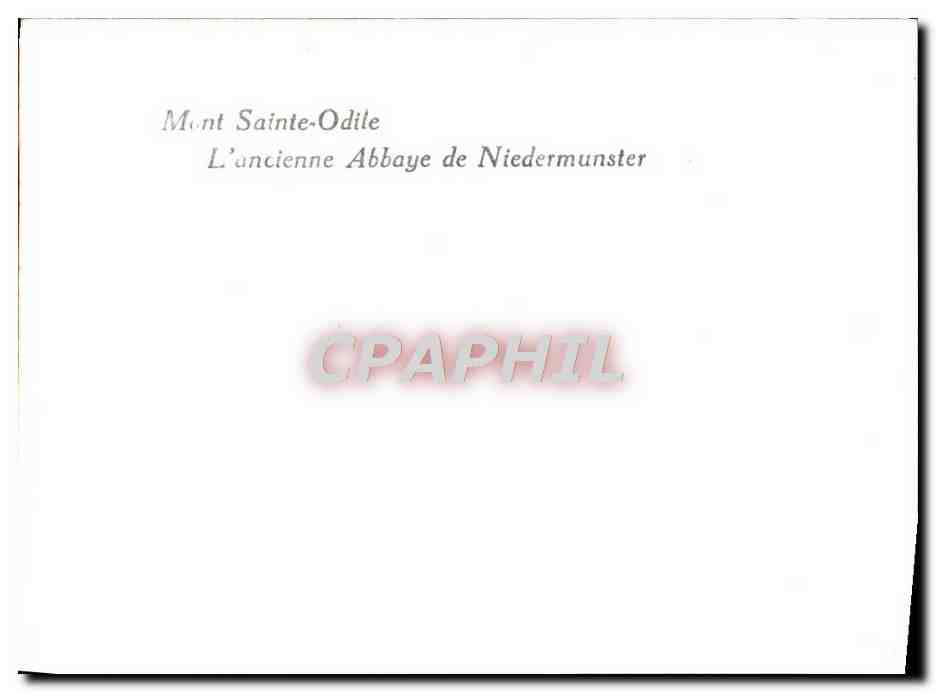 CPM Mont Sainte Odile L'ancienne Abbaye de Niedermunster — Verso
