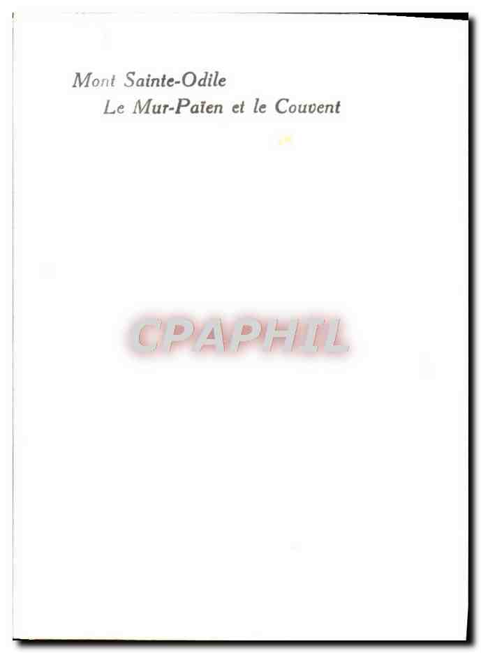 CPM Mont Sainte Odile Le Mur Palen et le Couvent — Verso
