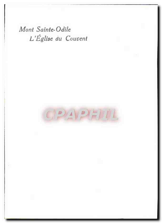CPM Mont Sainte Odile L'Eglise du Couvent — Verso