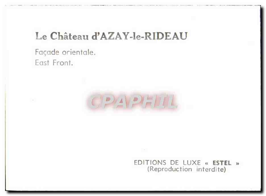 CPM Le Chateau d'Azay-le Rideau  — Rückseite