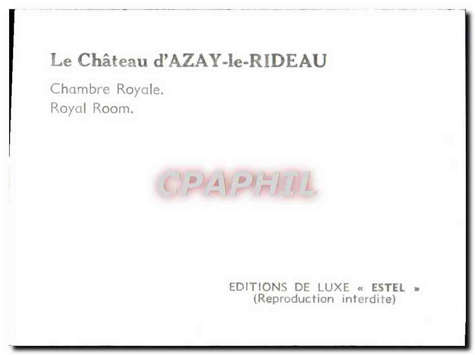 CPM Le Chateau d'Azay-le Rideau  — Rückseite