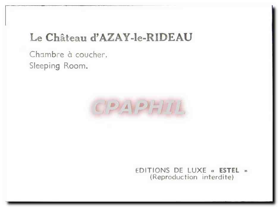 CPM Le Chateau d'Azay-le Rideau  — Rückseite
