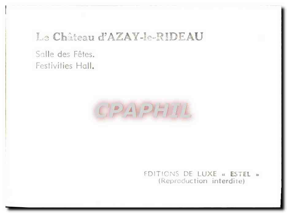 CPM Le Chateau d'Azay-le Rideau  — Rückseite