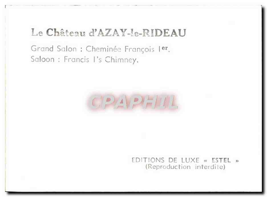 CPM Le Chateau d'Azay-le Rideau  — Rückseite