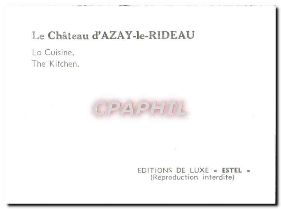 CPM Le Chateau d'Azay-le Rideau  — Rückseite