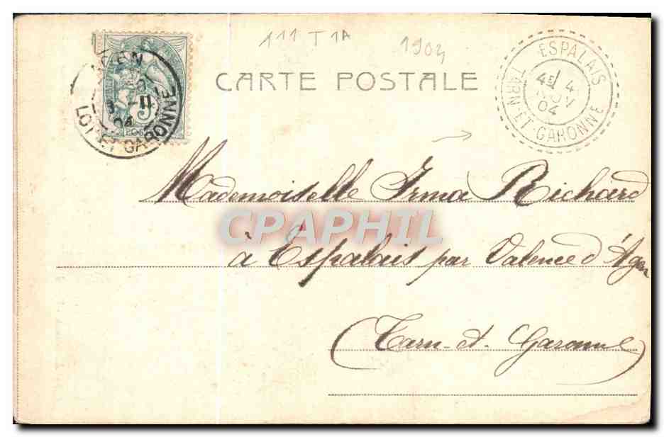 Femme assise sur un tronc d'arbre — scène de campagne — éditeur 'Alferroca - Terni' n°4820 — Verso