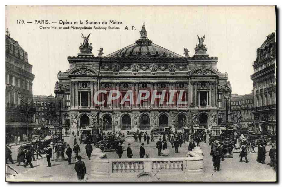 CPA Paris l'Opera et la Station du Metro