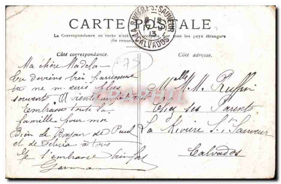 CPA Paris L'Opera — Rückseite