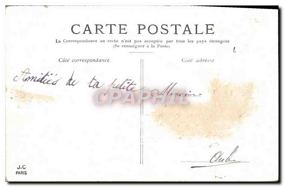 CPA Paris L'Opera — Rückseite