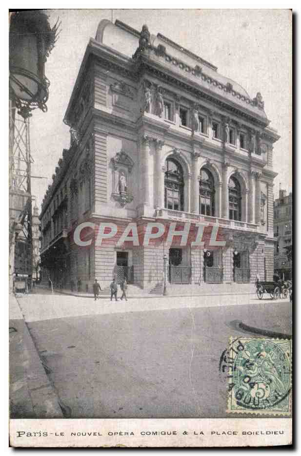 CPA Paris Le Nouvel Opera comique La Place Boieldieu