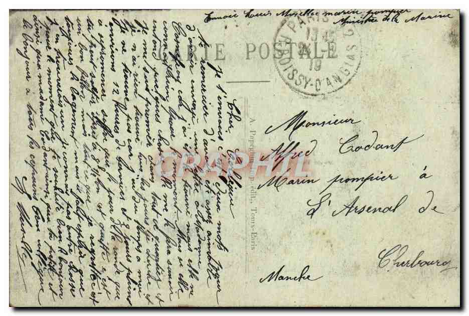 CPA Paris Le Boulevard Saint Denis — Verso