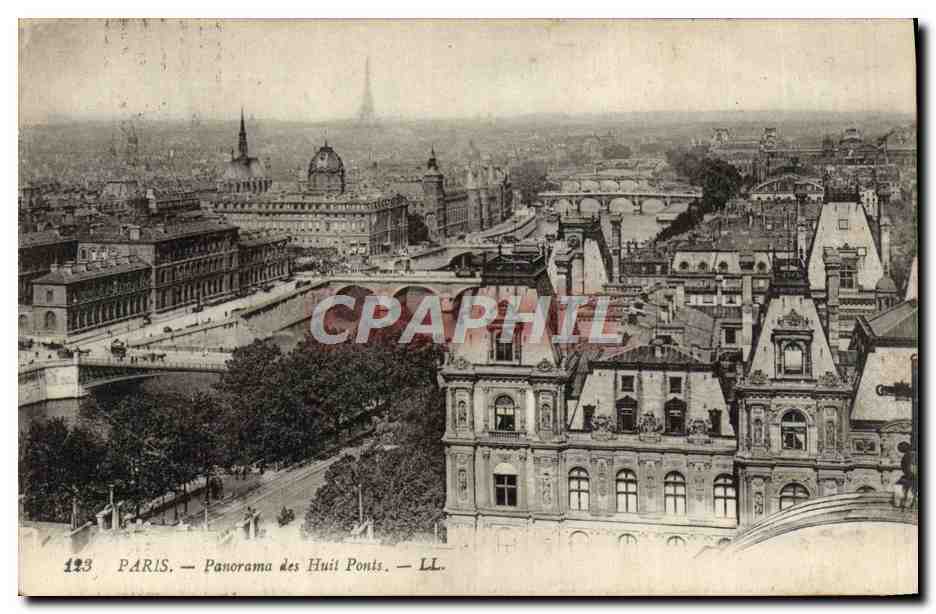 CPA Paris Panorama Des Huit Ponts