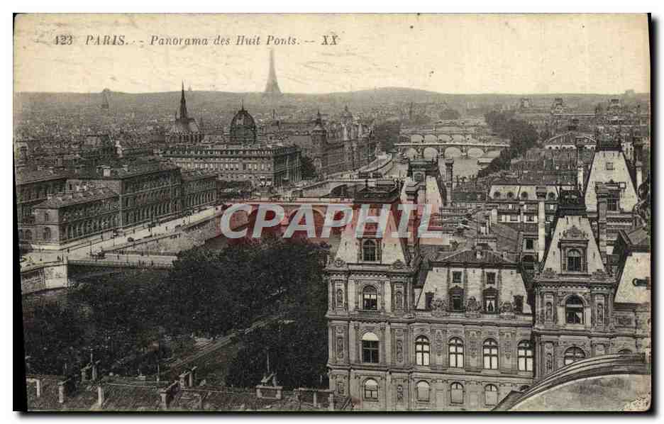 CPA Paris Panorama Des Huit Ponts
