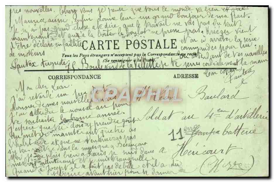 CPA Paris Le Pont Alexandre III — Verso