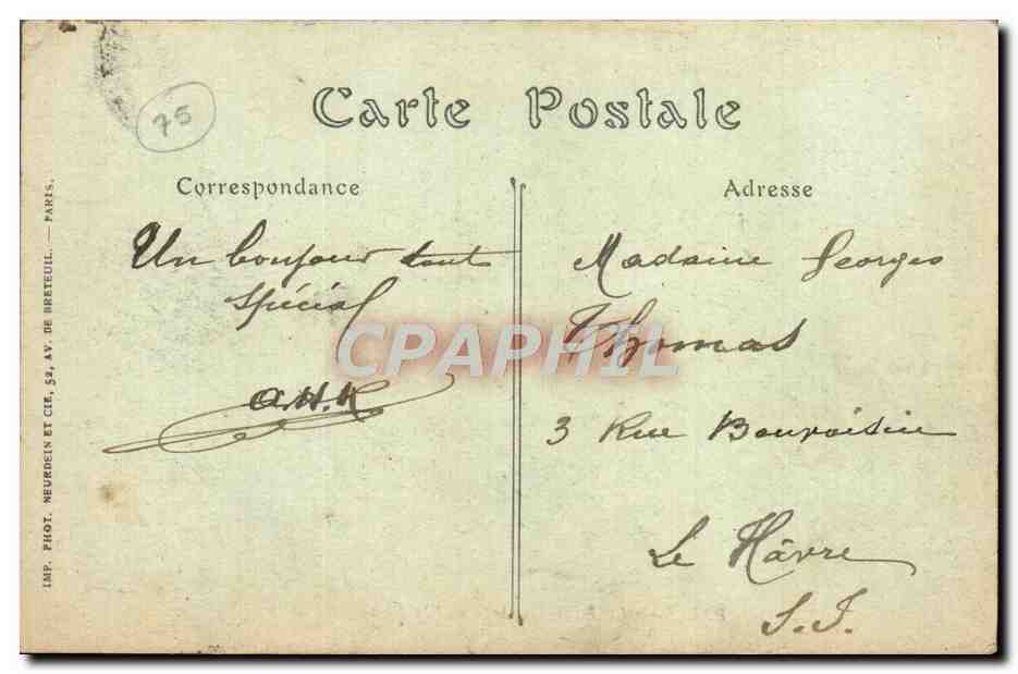 CPA Paris Le Pont Des Arts Et l'Institut Bateau Peniche  — Verso