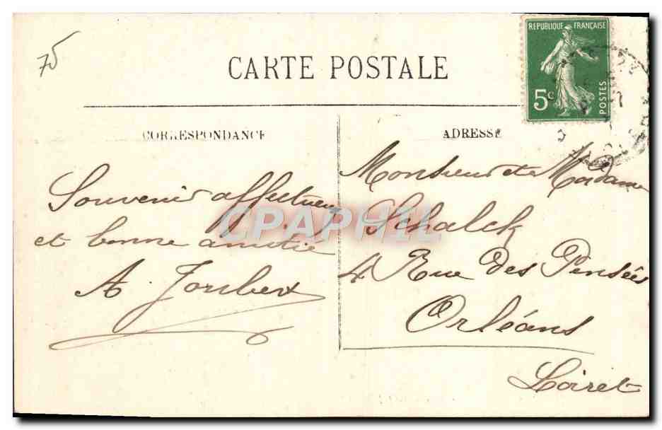 CPA Paris Le Pont Alexandre III — Verso